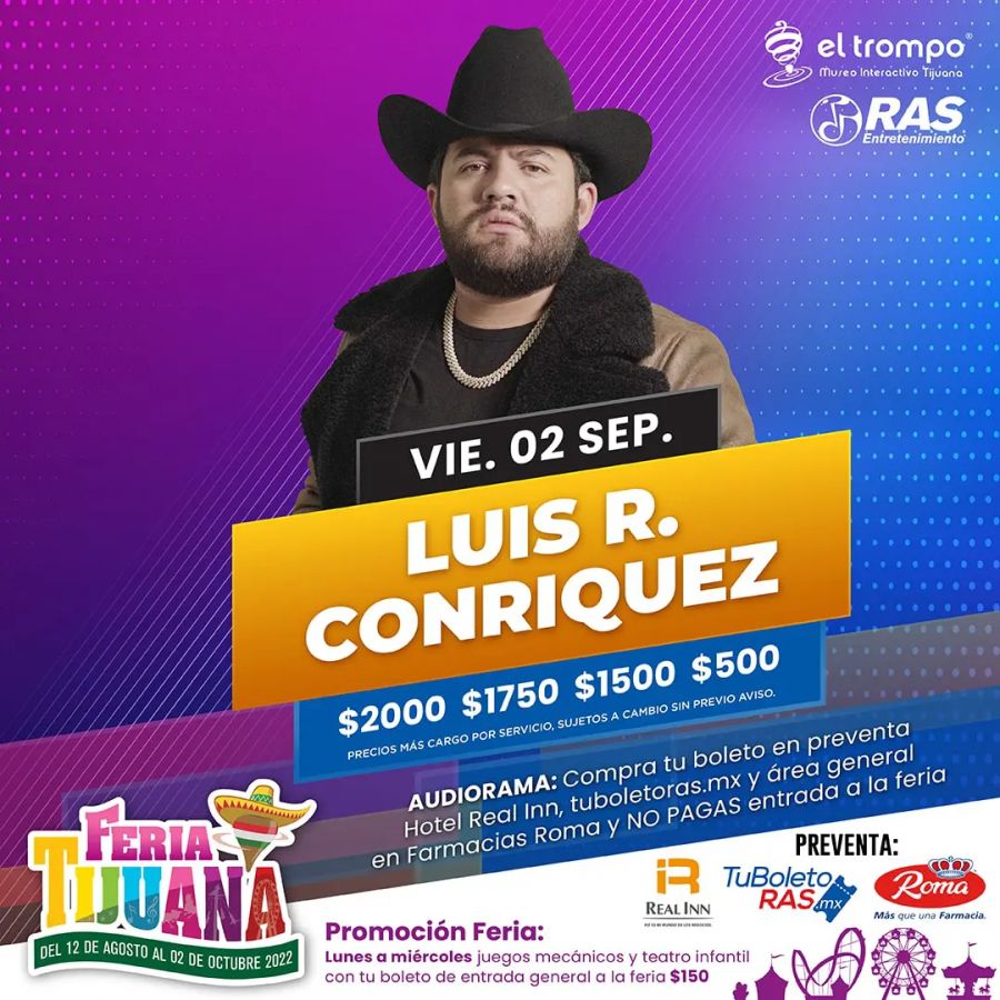 Luis R. Conriquez Conciertos Tijuana Elfest.mx