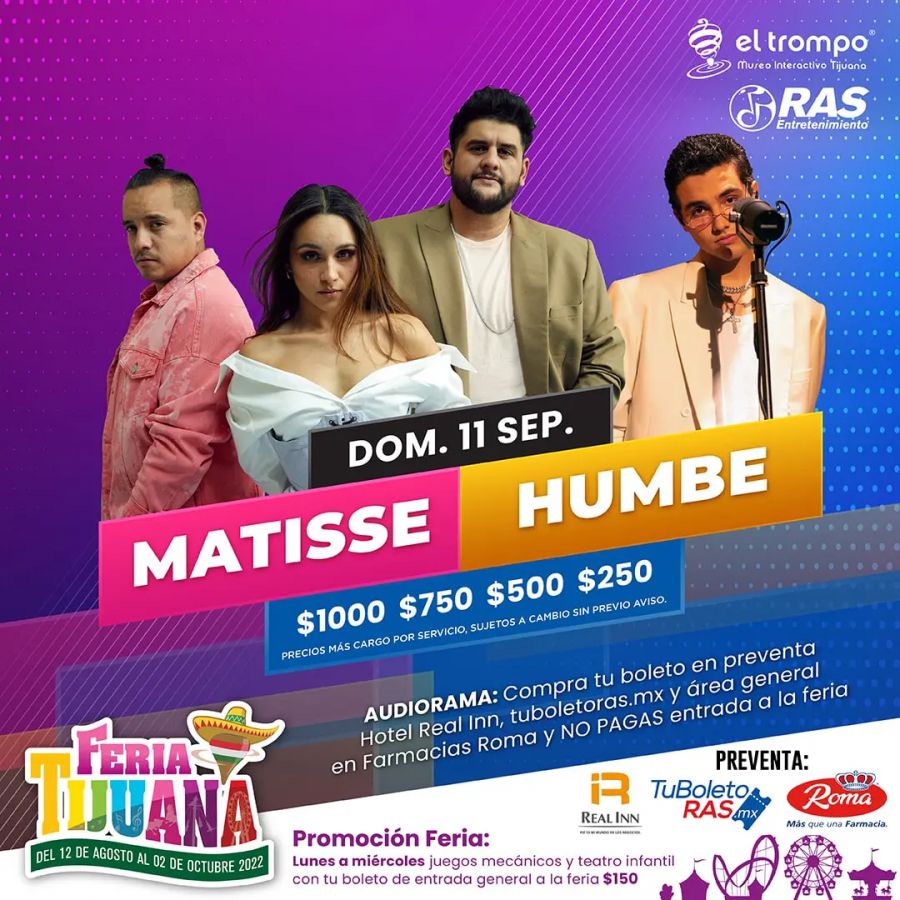 Matisse y Humbe Conciertos Tijuana Elfest.mx