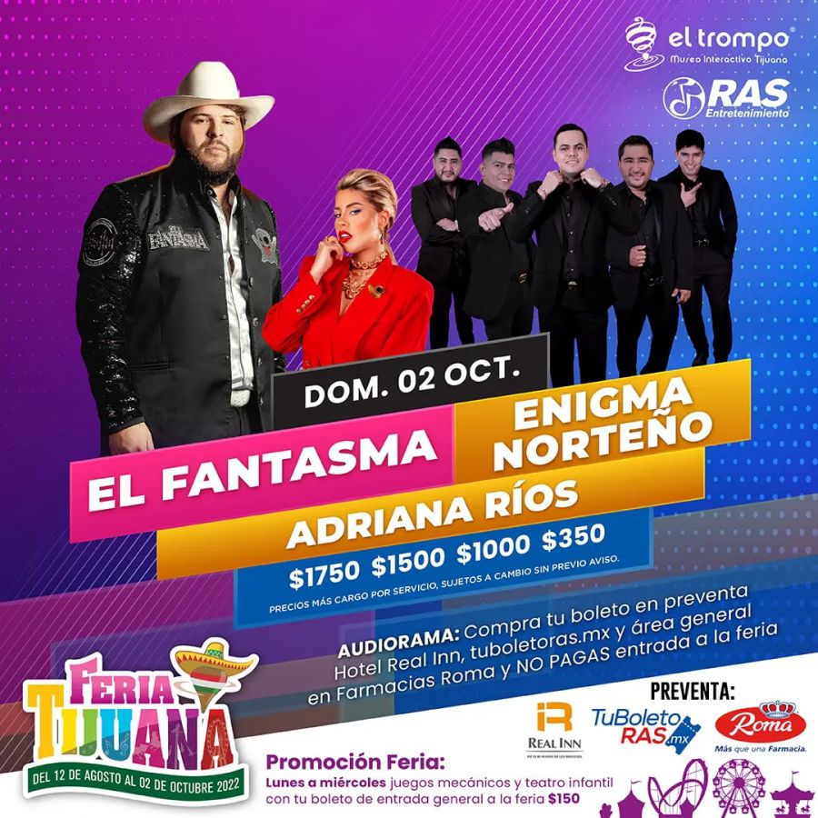 El Fantasma y Enigma Norteño Conciertos Tijuana Elfest.mx