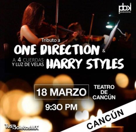 ¡ONE DIRECTION Y HARRY STYLES A CUATRO CUERDAS Y LUZ DE VELAS!